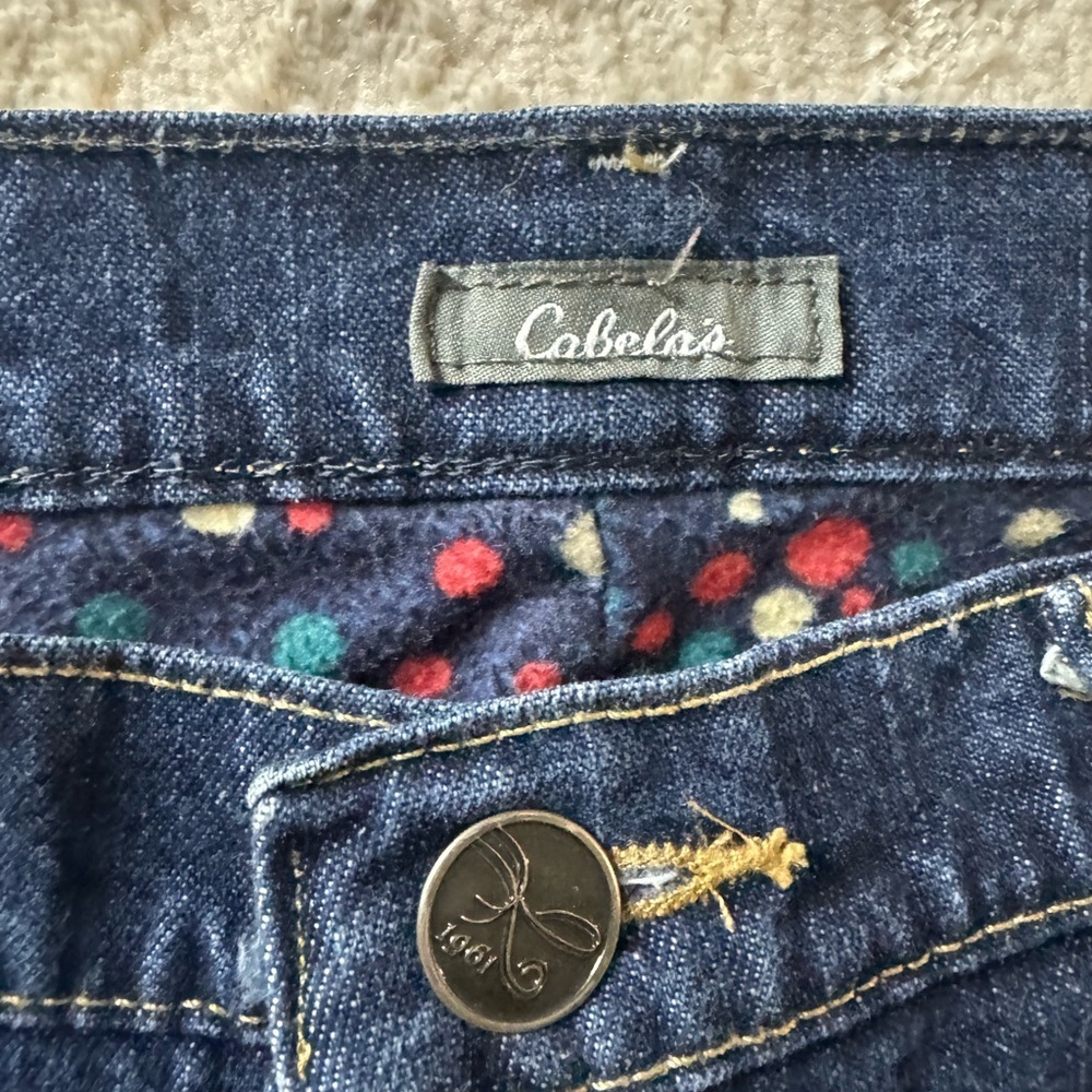 Vintage Cabela's fleece lined Dark Blue Women's Jeans 10 regular - Picture 3 of 5
